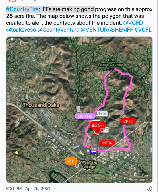 Evacuations lifted in 28-acre Country Fire threatening homes in Thousand Oaks