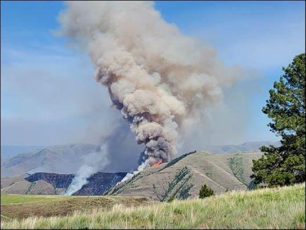 Two Fires Sparked By Lightning Near Washington/Oregon Border Grow to Estimated 2,300 Acres; Third Fire Also Burning Southeast of Lewiston